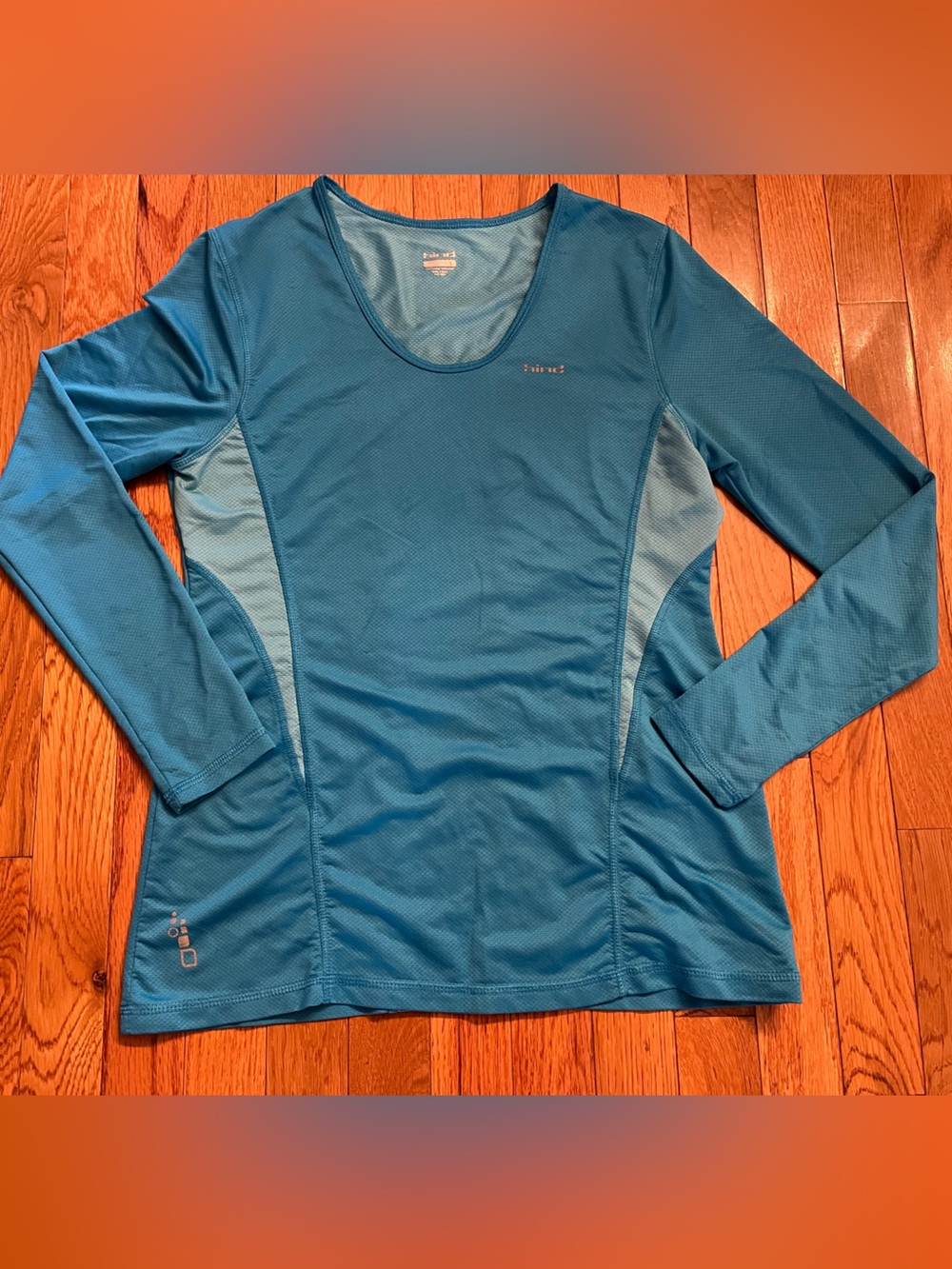 Hind Turquoise Blue Lightweight Long Sleeve Active Top Sz L